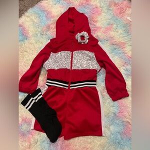 Weissman hooded biketard/romper